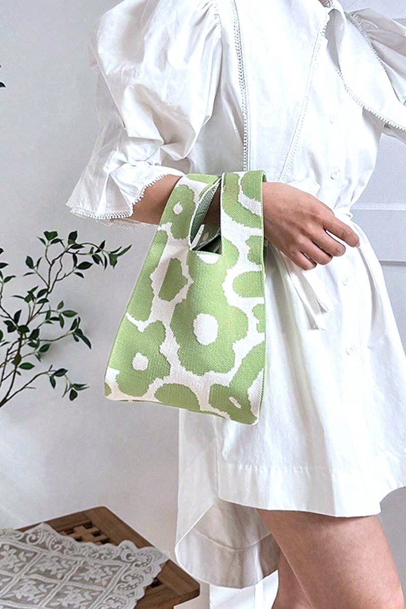 Flower Knitted Tote Handbag