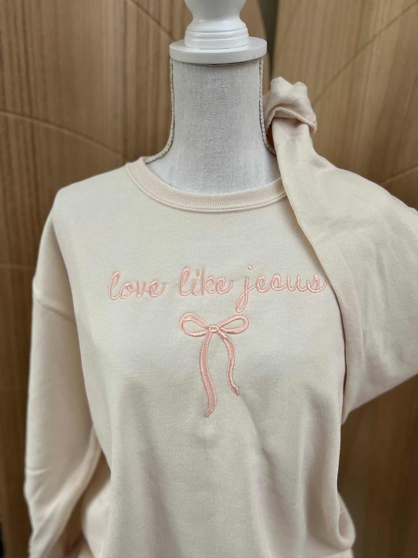 Embroidered Love Like Jesus Crewneck Sweatshirt