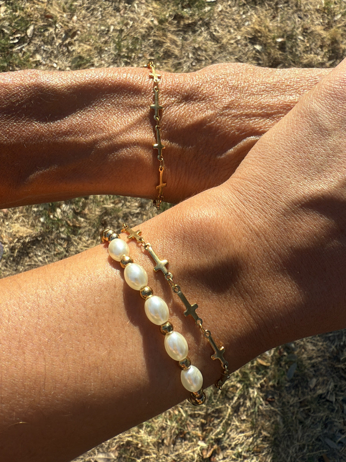 Kiska Glass Pearl Stretch Bracelet