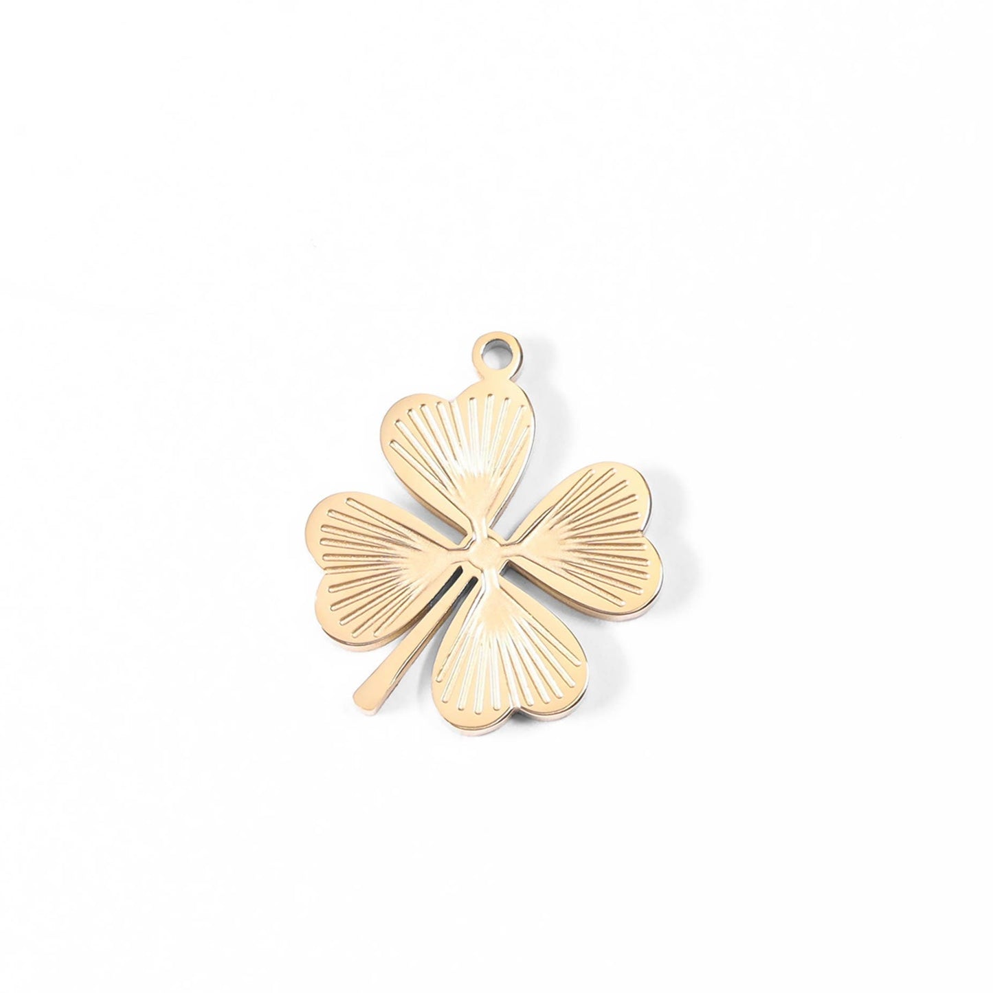 Sunburst Four Leaf Clover Charm