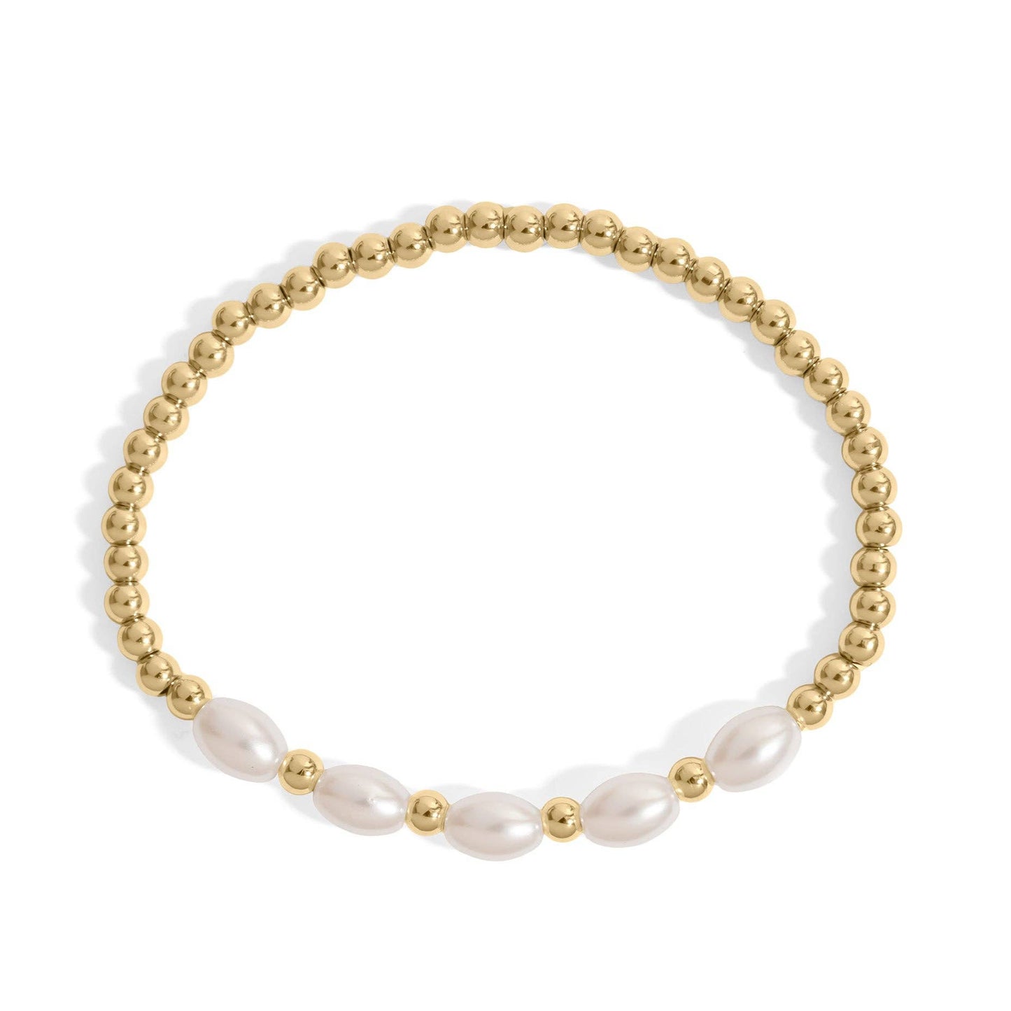 Kiska Glass Pearl Stretch Bracelet