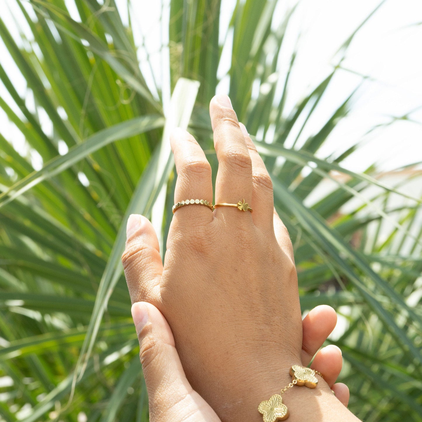 Four Leaf Clover Stacking Ring