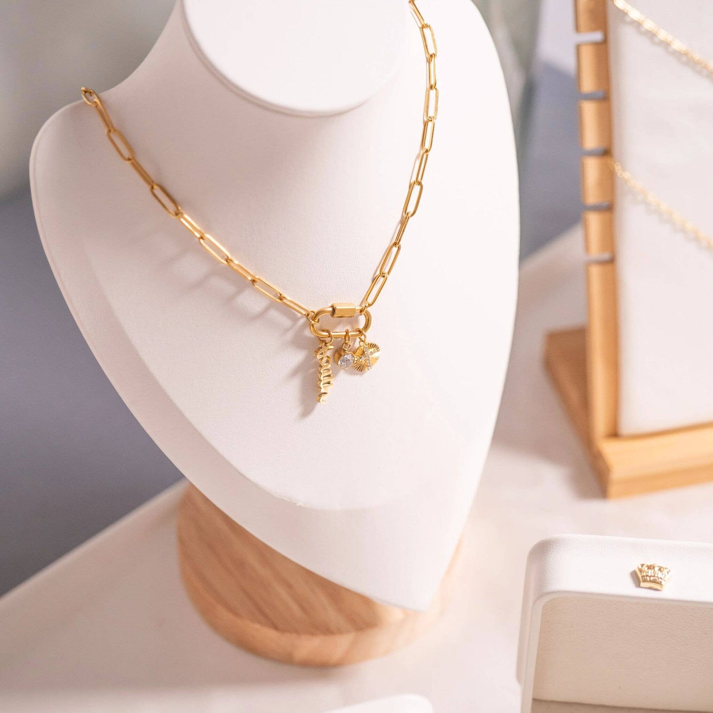 "Faith" Paperclip Charm Necklace