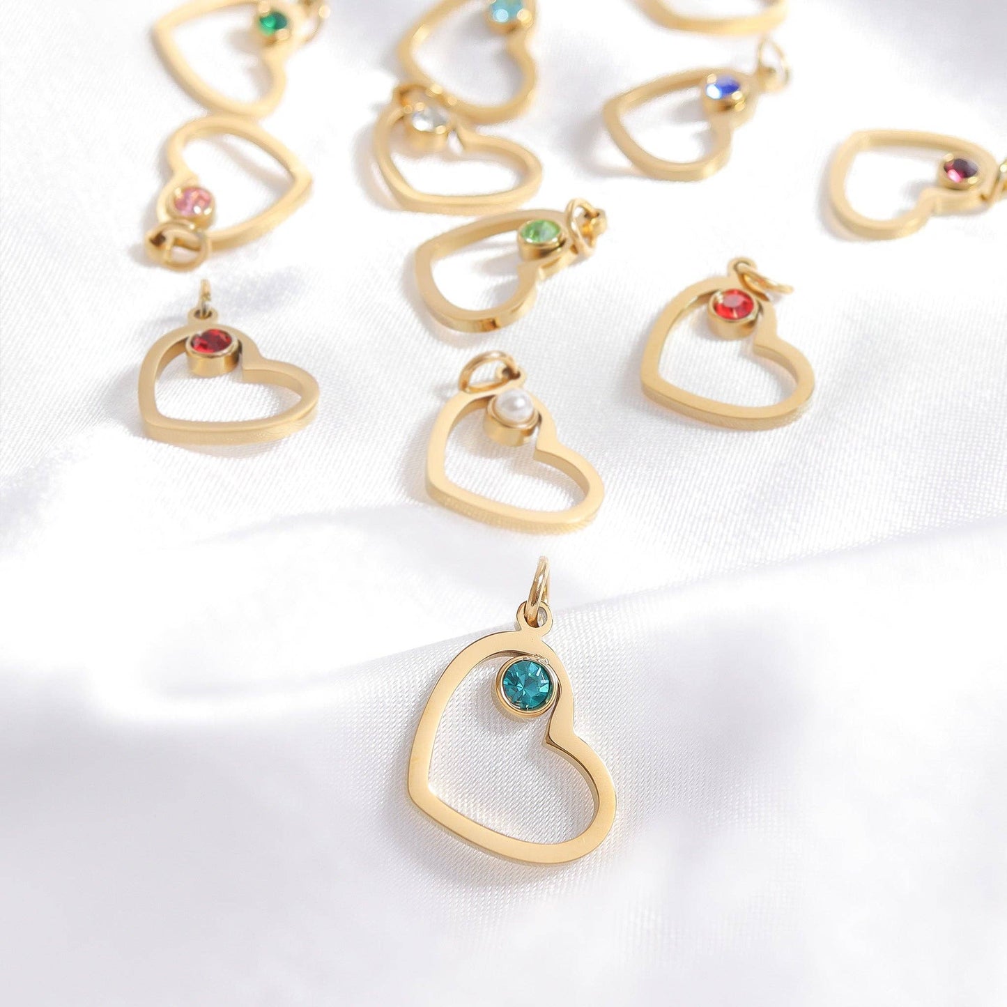 Birthstone Heart Charm