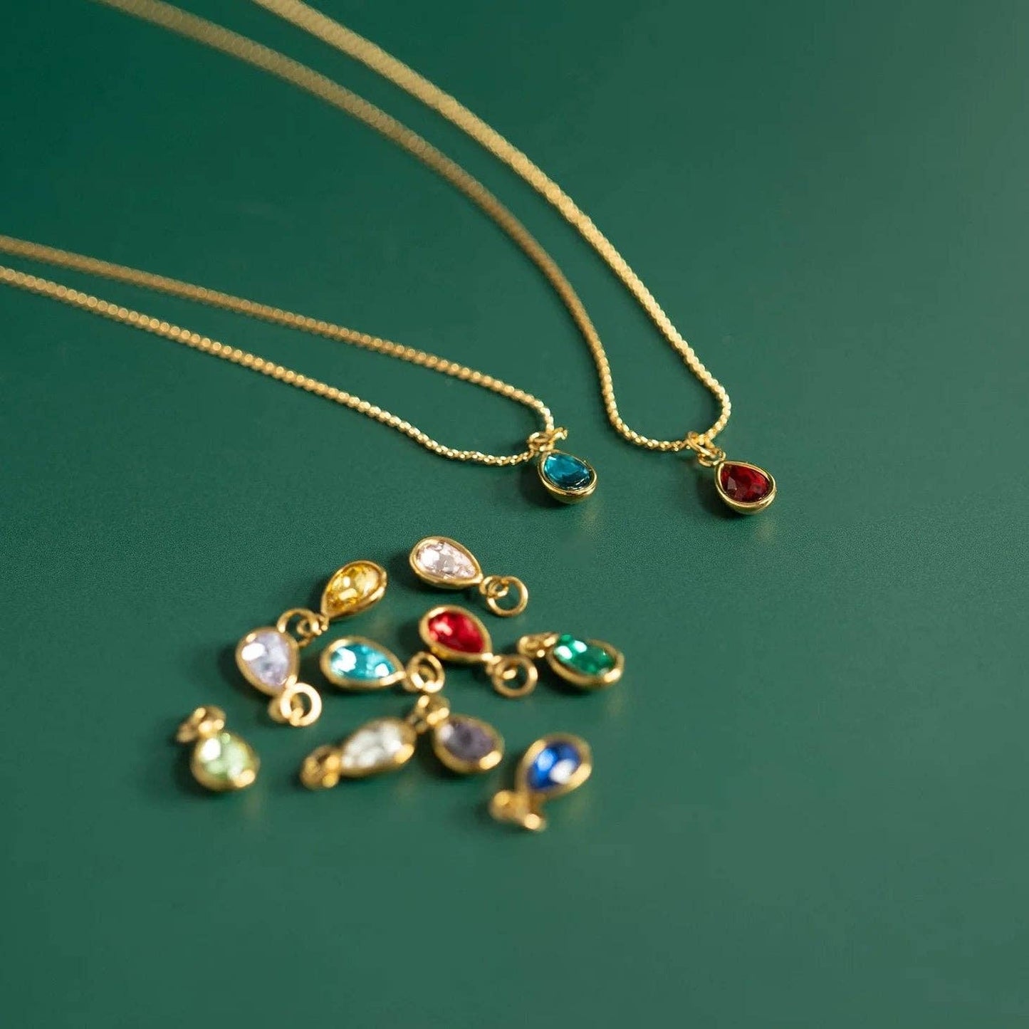 Teardrop Birthstone Charm