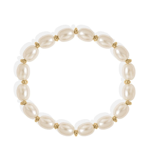 Kiska Glass Pearl Stretch Bracelet