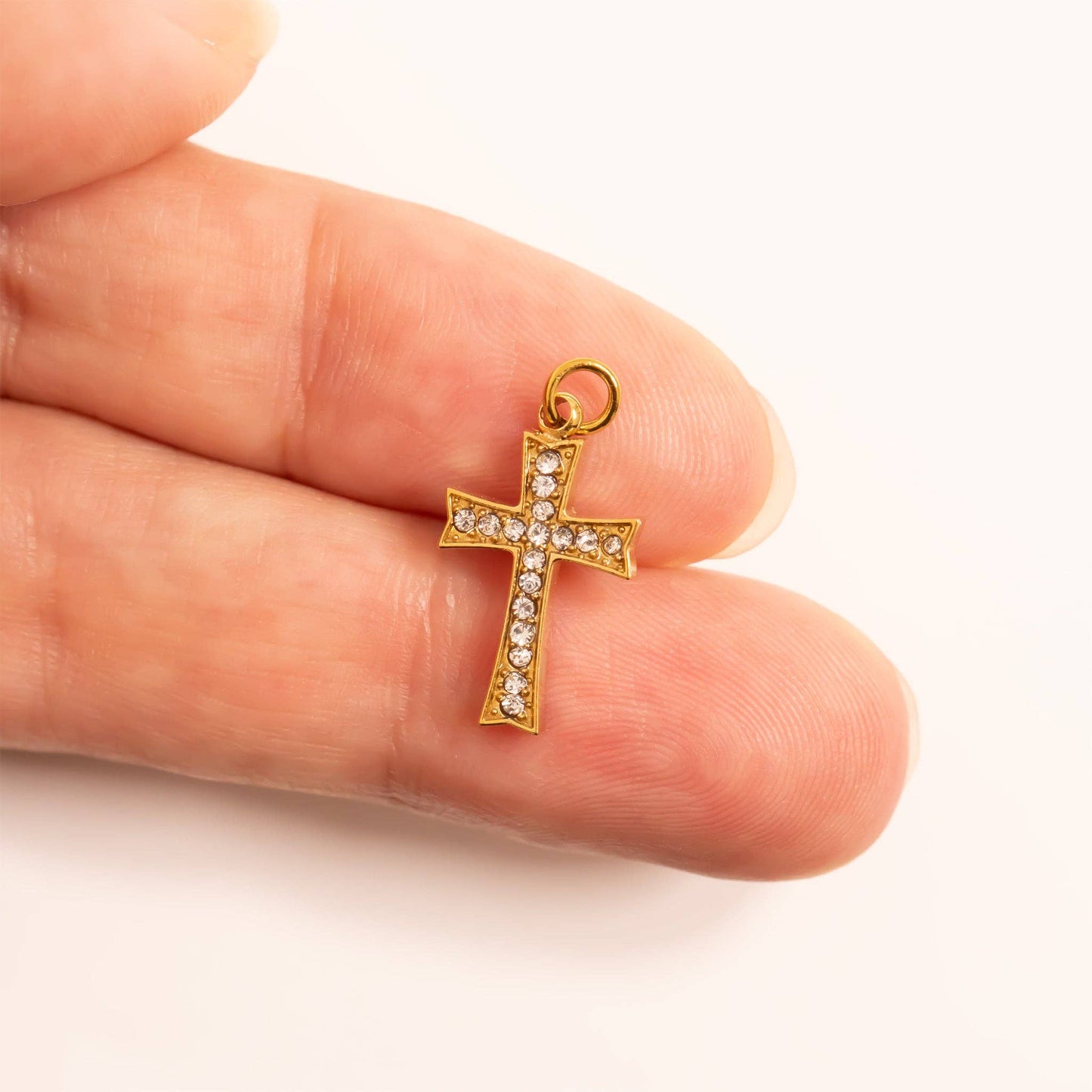 Stone Cross Charm