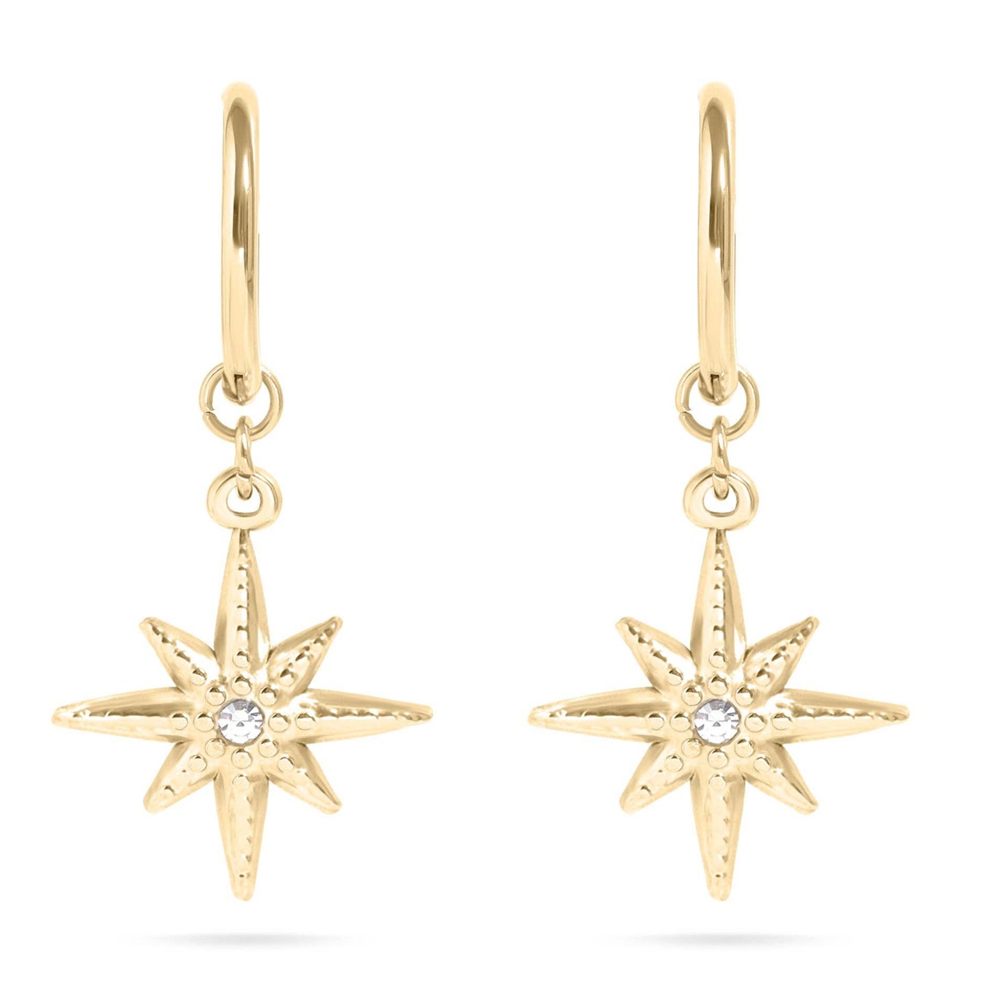Compass Charm Huggie Earrings