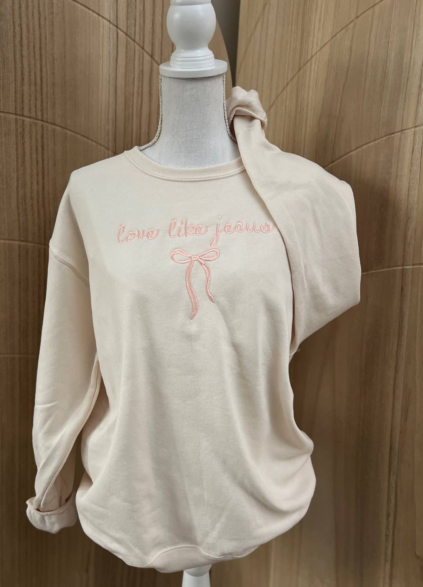 Embroidered Love Like Jesus Crewneck Sweatshirt
