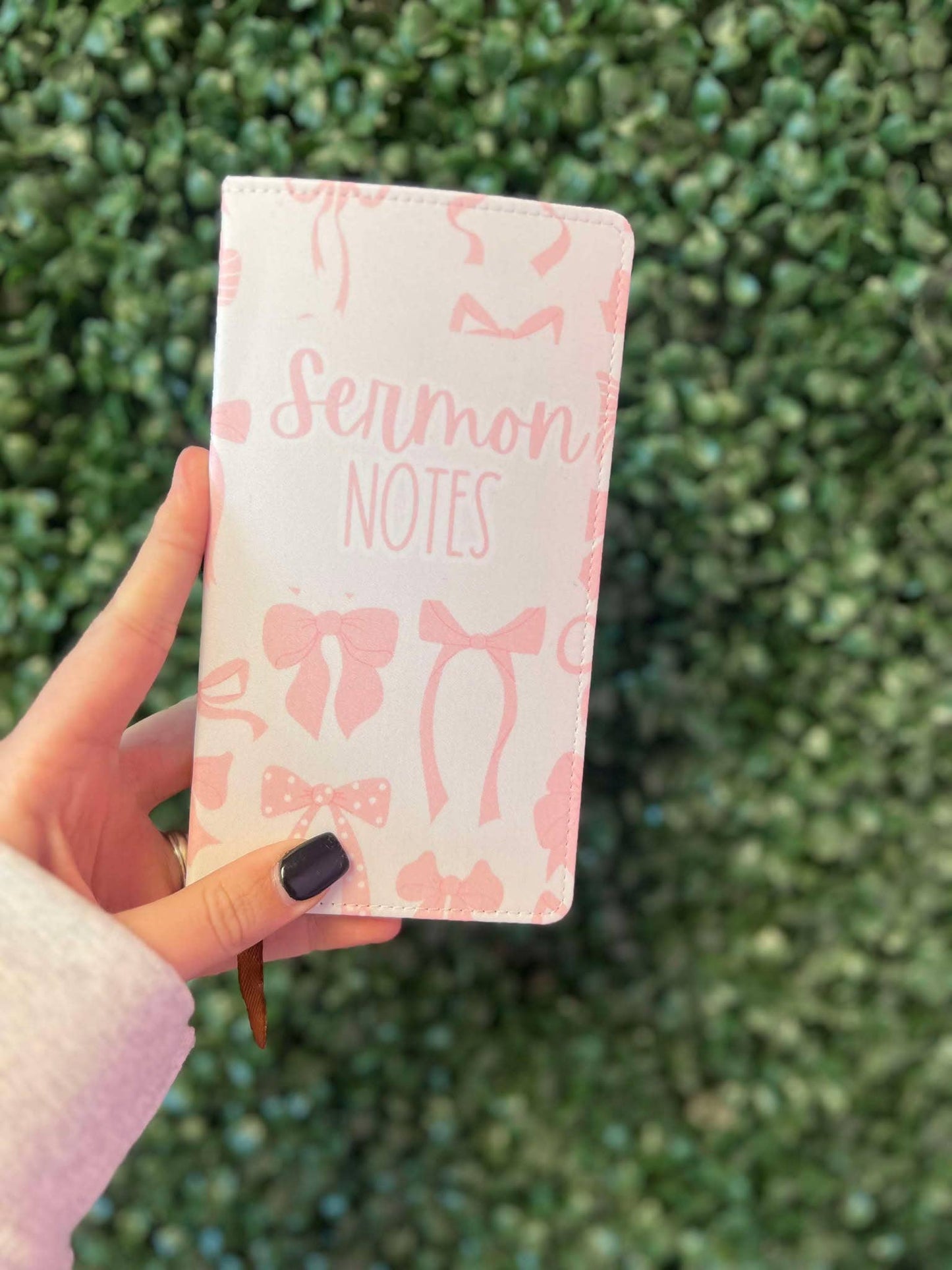 Pink Bows Sermon Notes Journal