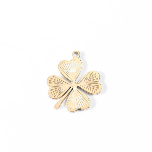 Sunburst Four Leaf Clover Charm