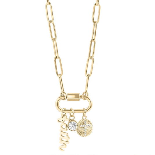 "Faith" Paperclip Charm Necklace