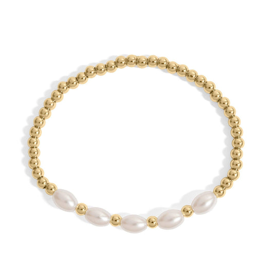 Kiska Glass Pearl Stretch Bracelet