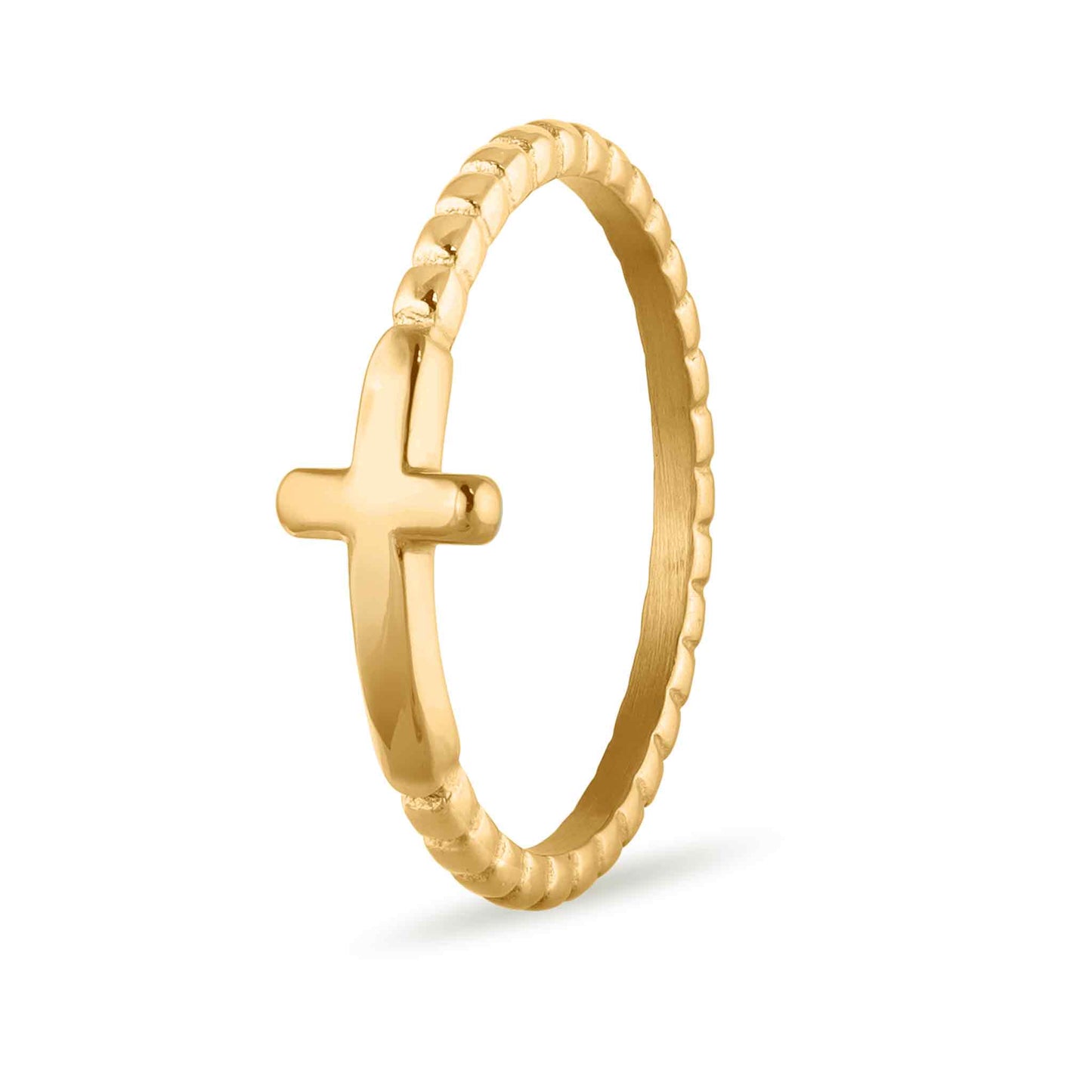 Beaded Stackable Cross Ring