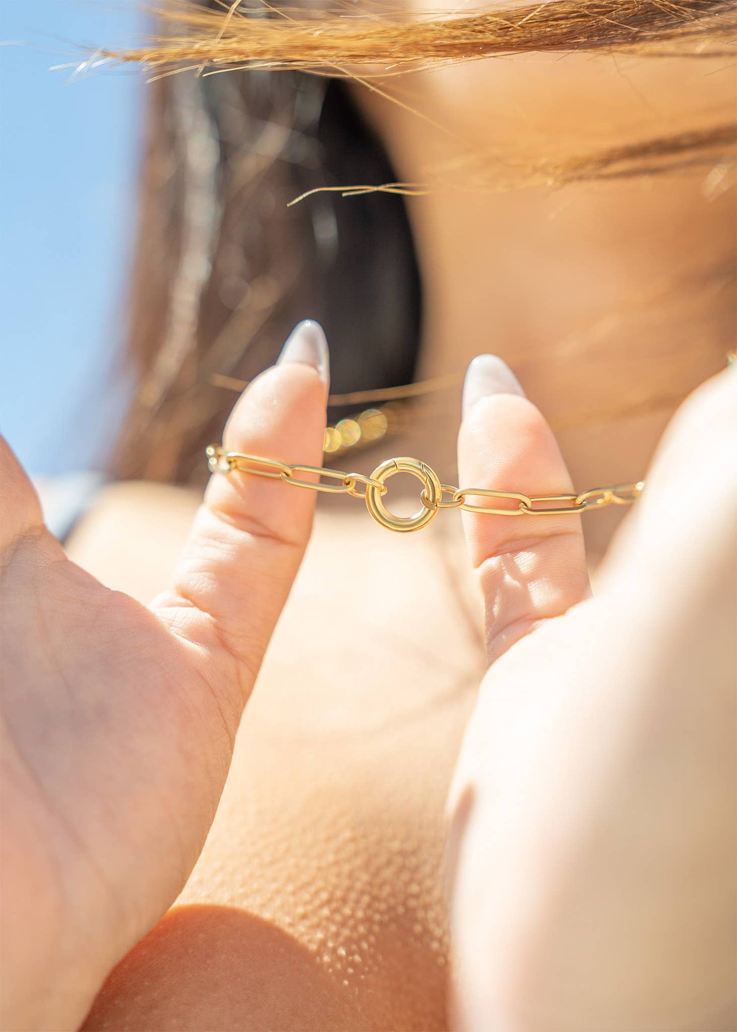 Paperclip Carabiner Charm Holder Necklace
