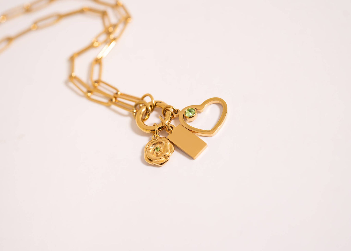 Paperclip Carabiner Charm Holder Necklace