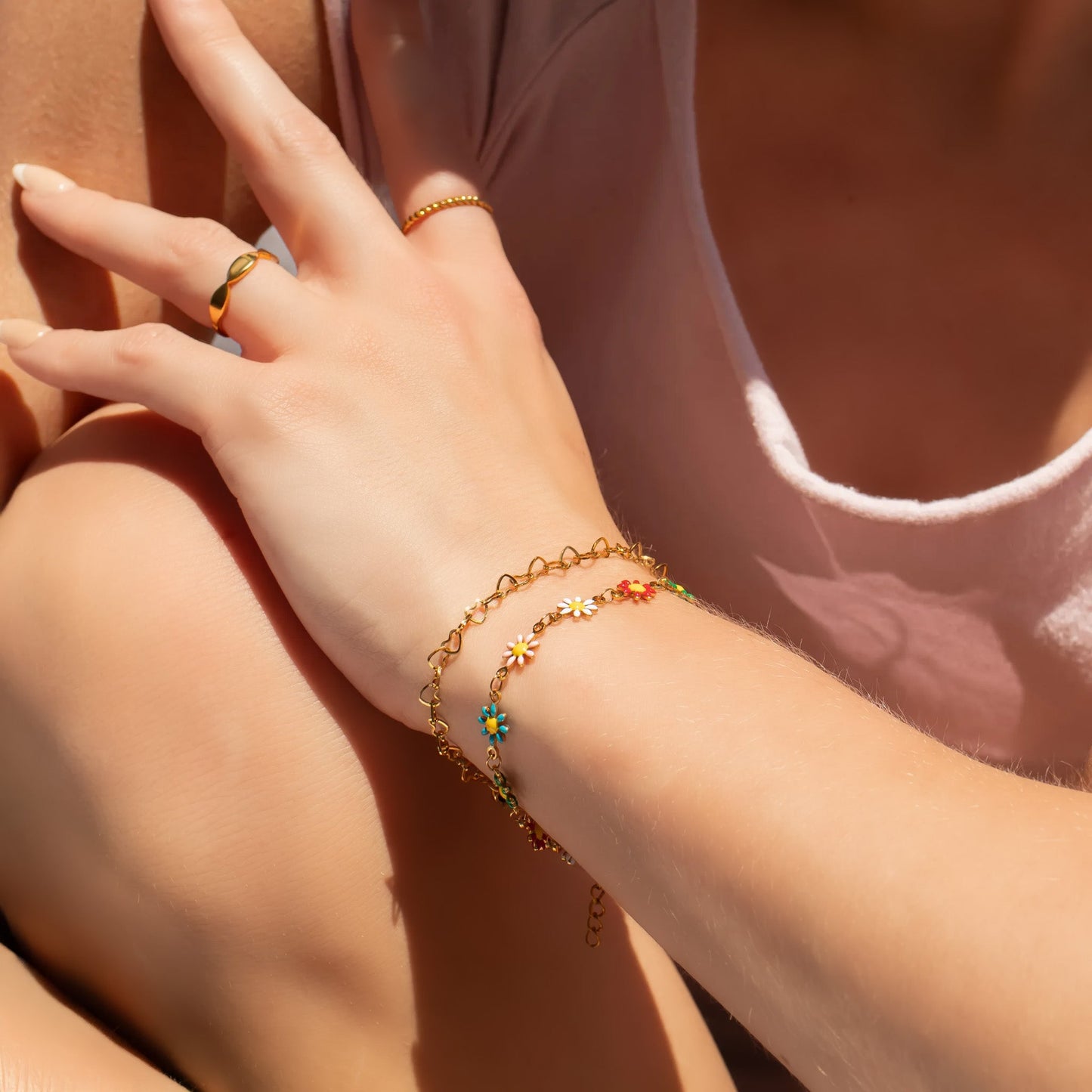 Multi-Colored Floral Bracelet