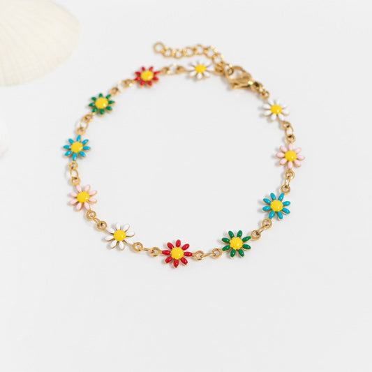 Multi-Colored Floral Bracelet