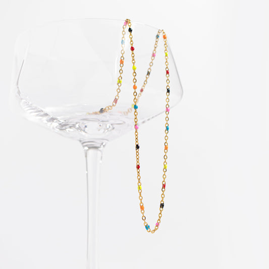 Multi Confetti Chain Necklace