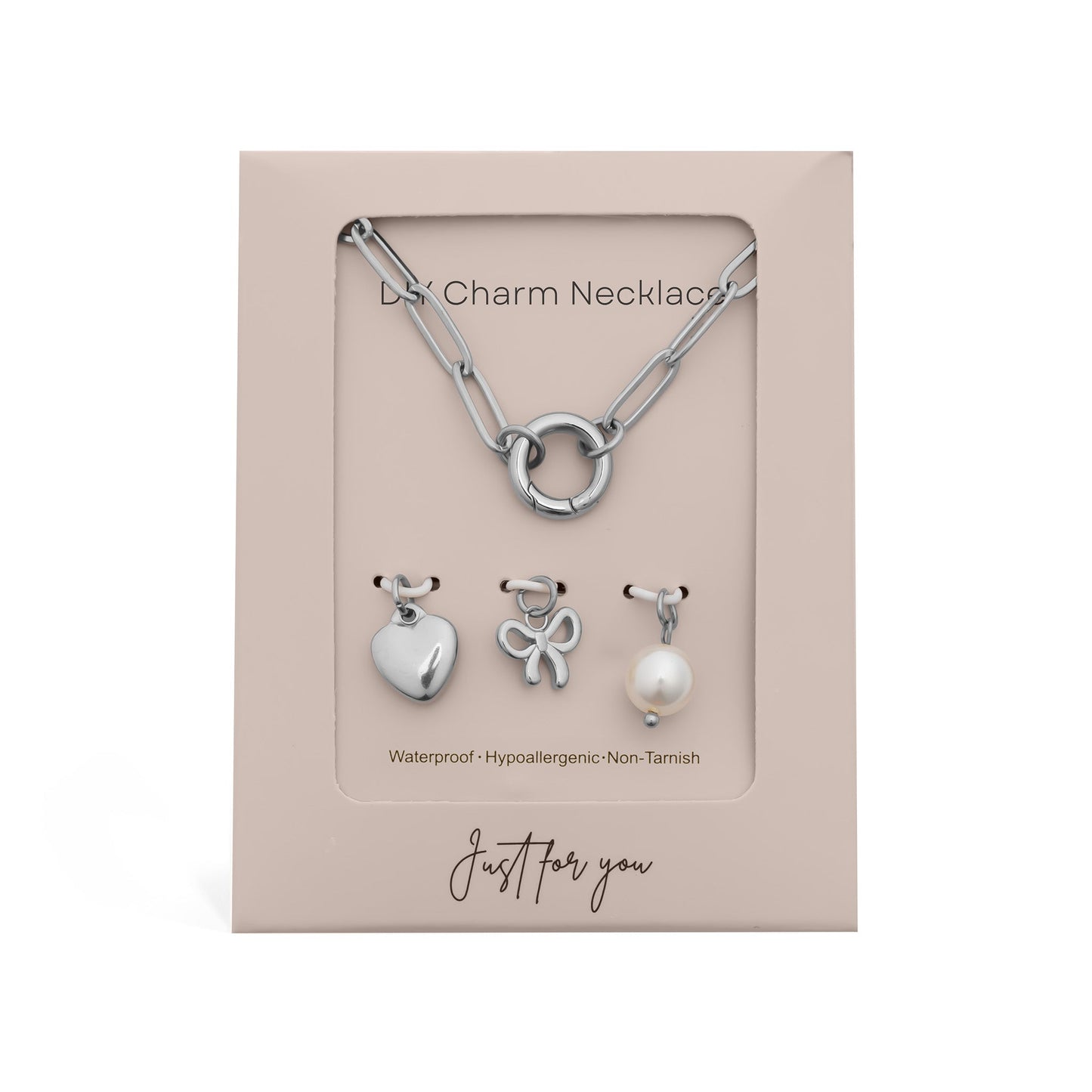 Bow Charm Holder Necklace Gift Set