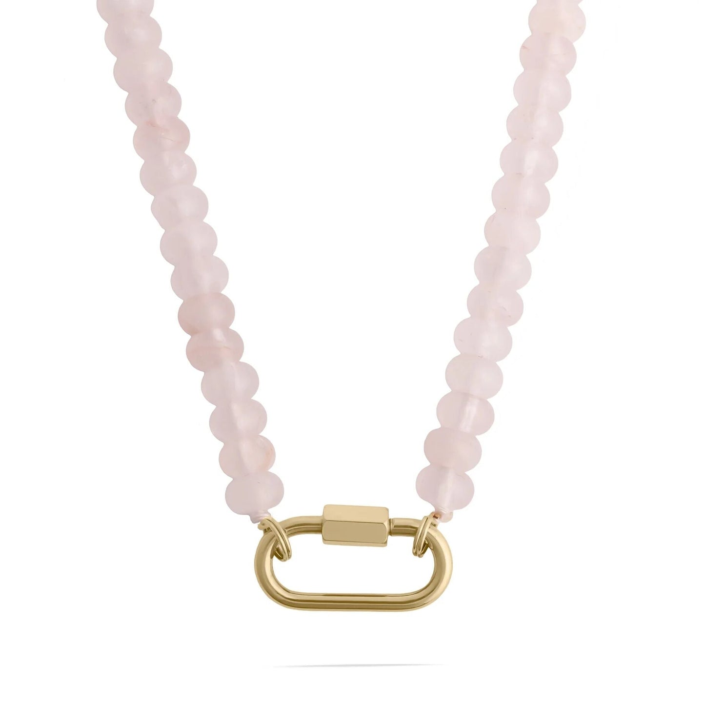 Chunky Glass Bead Carabiner Necklace