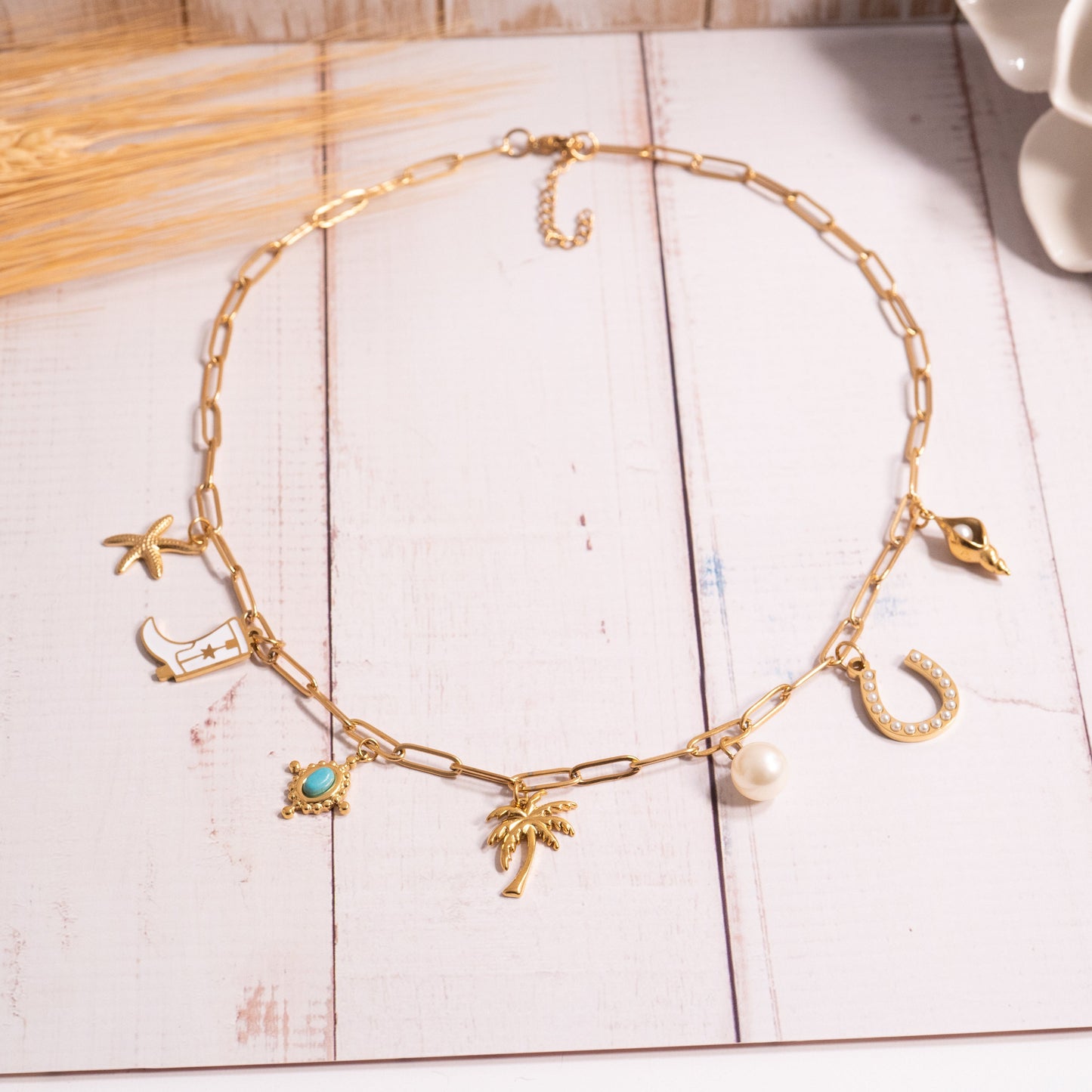 Turquoise Compass Charm