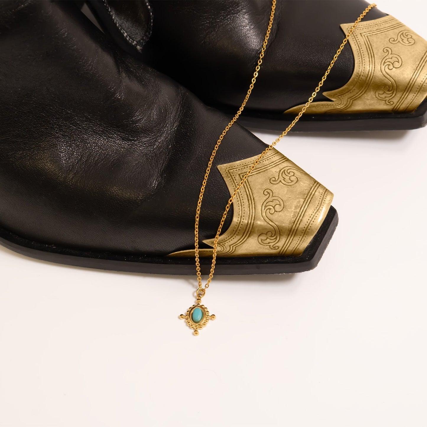 Turquoise Compass Charm