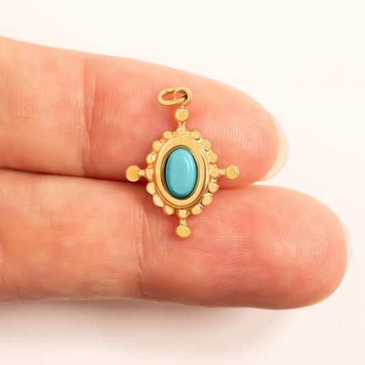 Turquoise Compass Charm