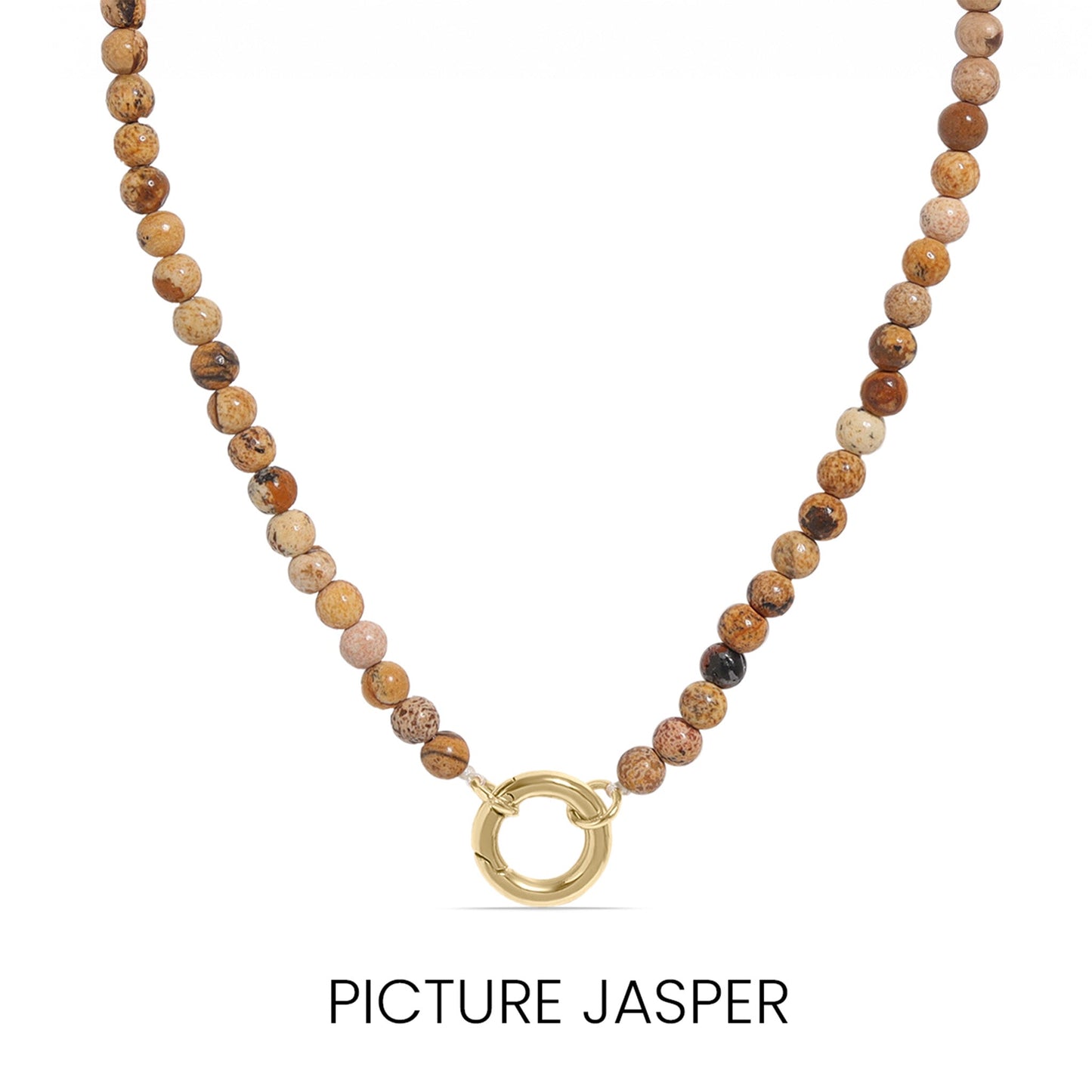 Semi Precious Natural Stone Charm Necklace