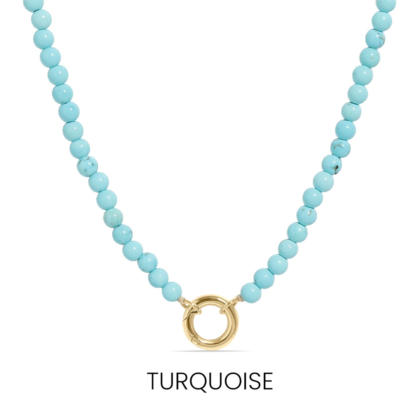 Semi Precious Natural Stone Charm Necklace