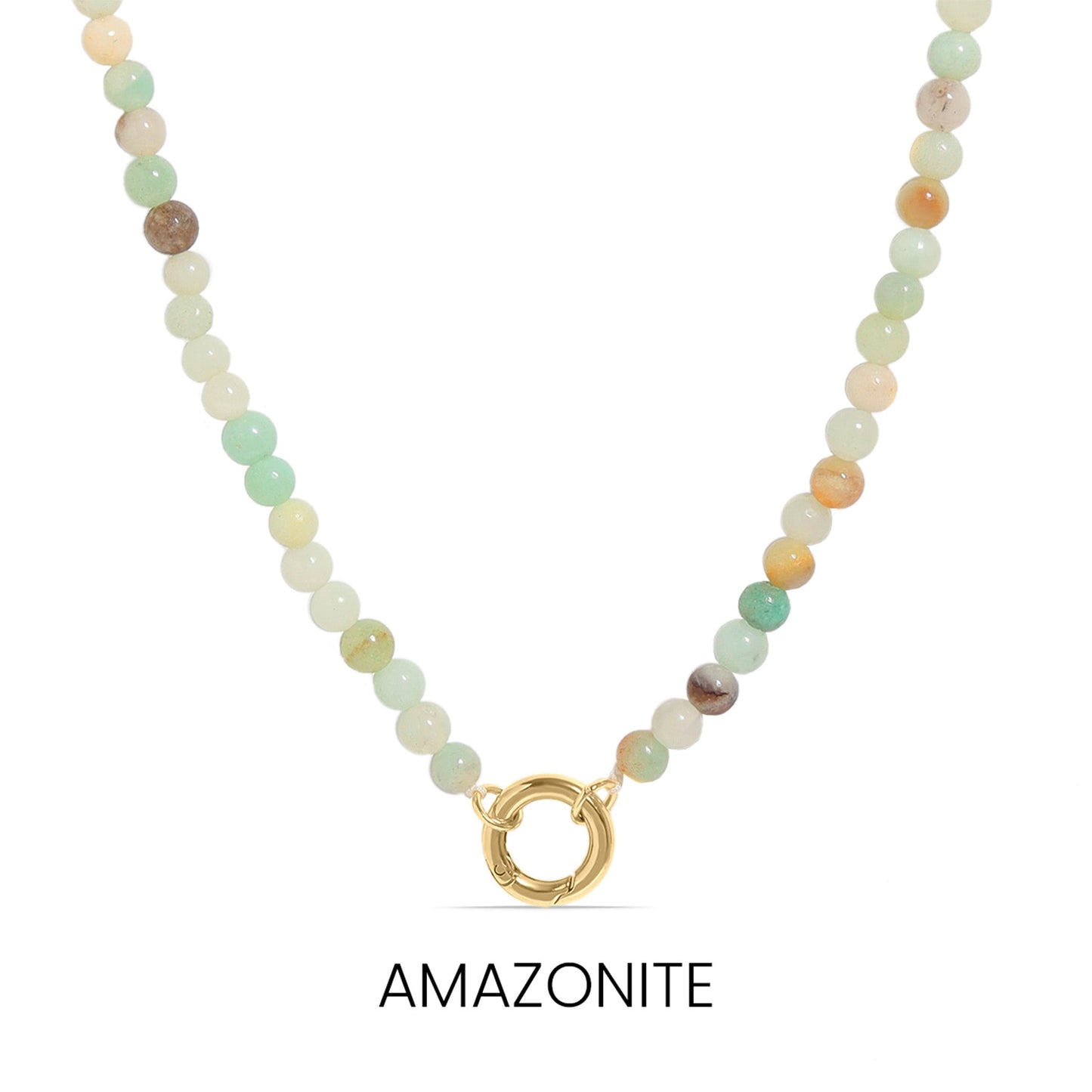 Semi Precious Natural Stone Charm Necklace