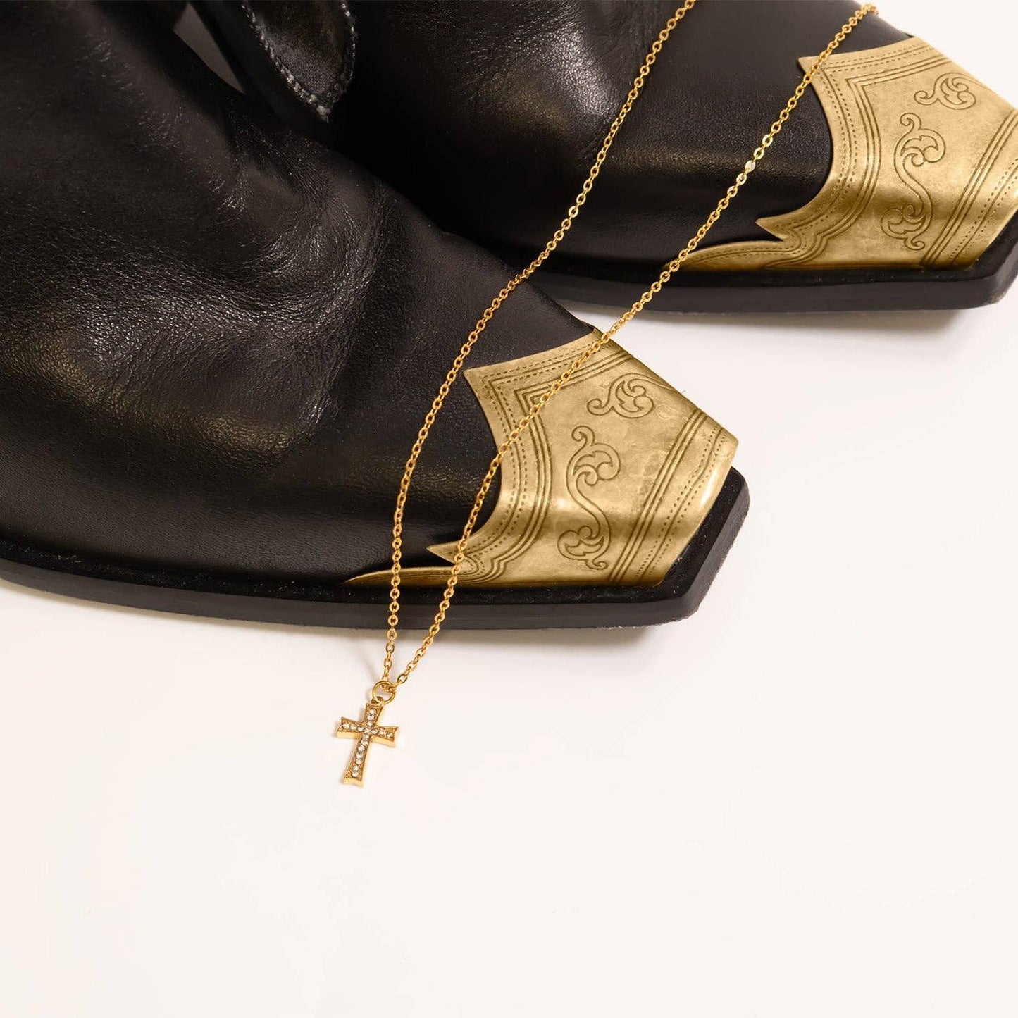 Stone Cross Charm
