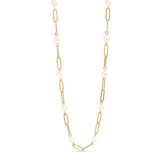 Pearl Paperclip Chain Necklace